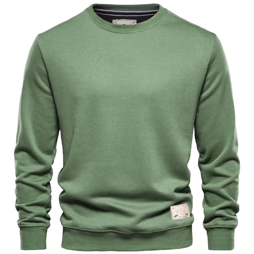 Men's Premium Cotton Crew Neck Sweater - Blue
