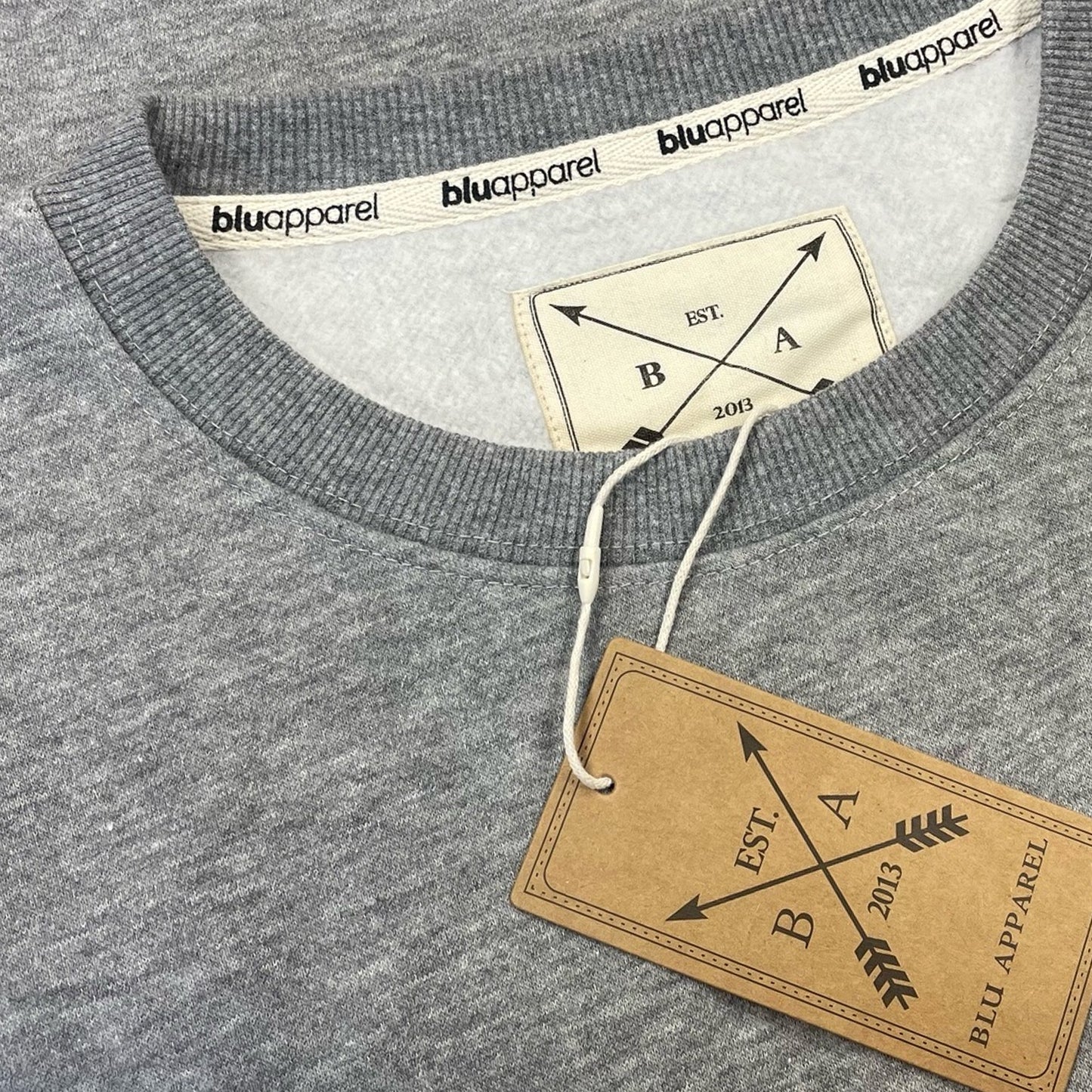 Men's Fleece Lined Crew Sweater - Grey Marl