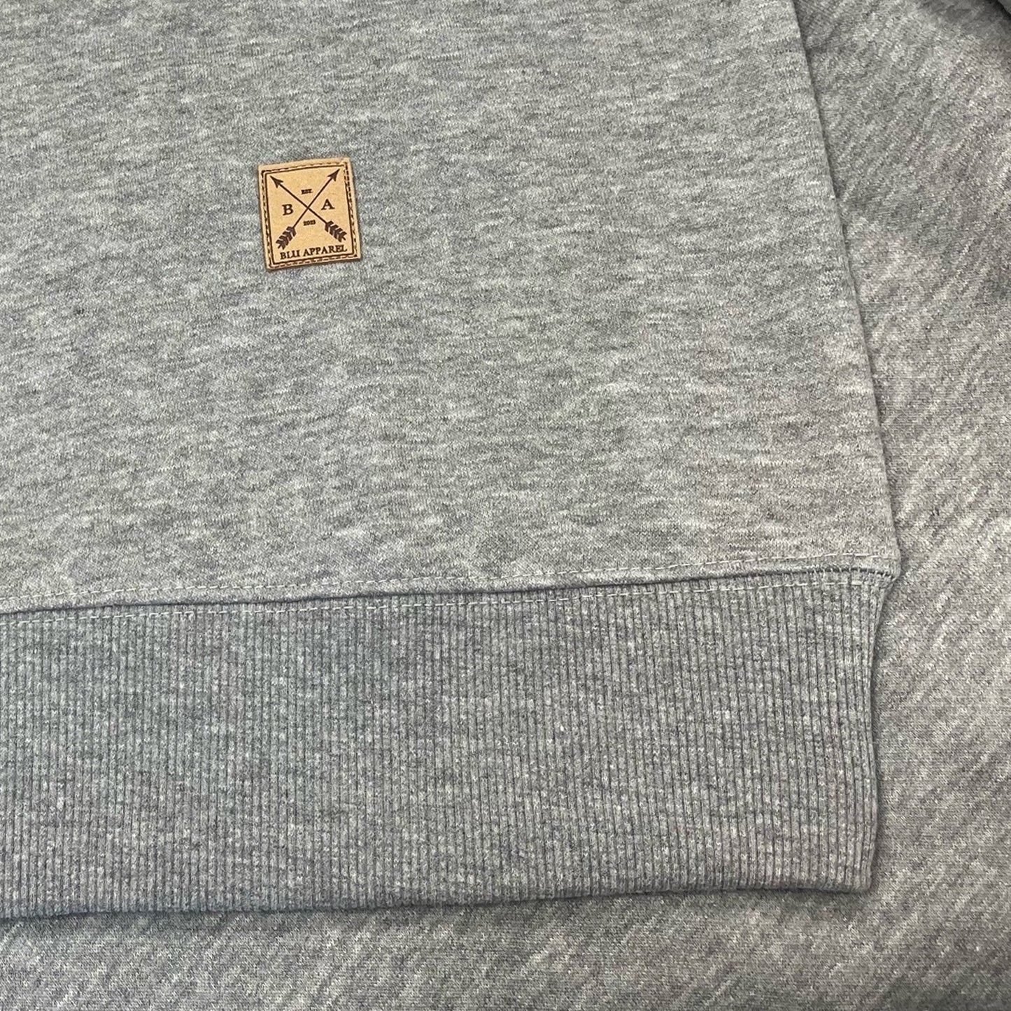 Men's Fleece Lined Crew Sweater - Grey Marl