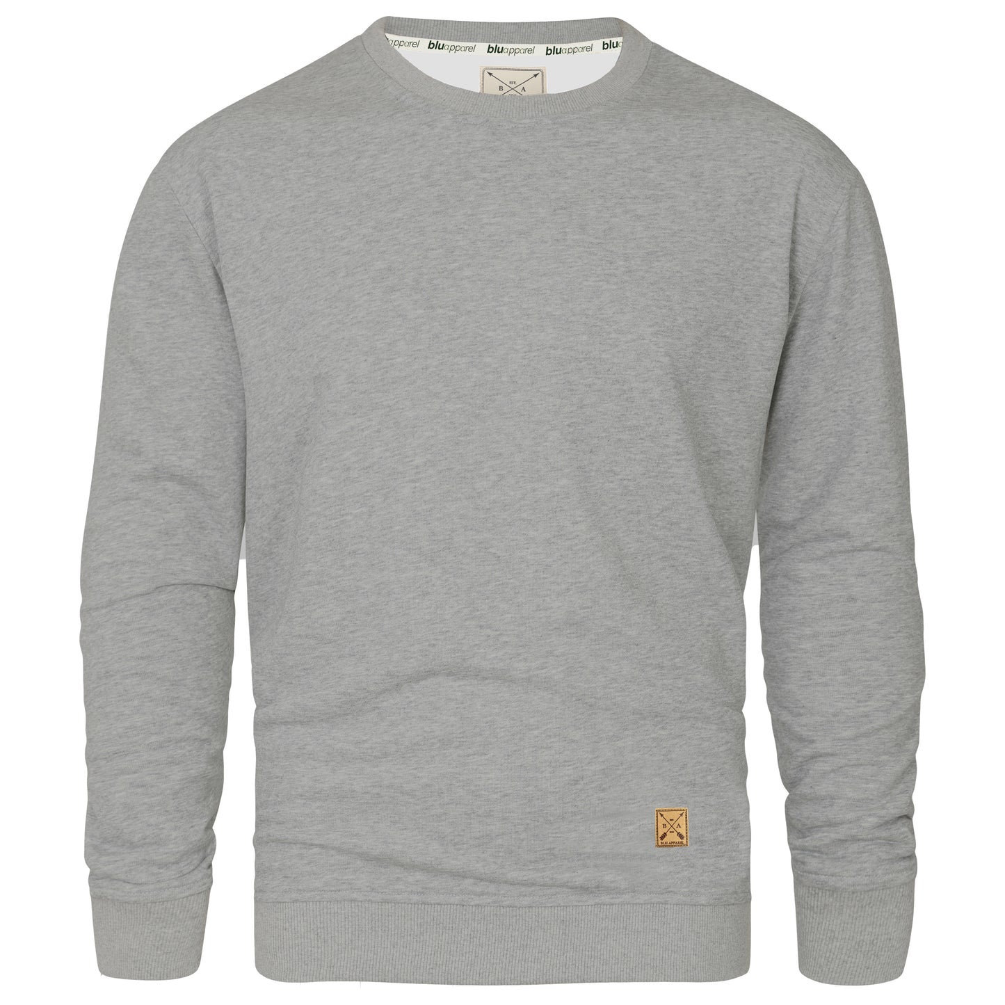 Men's Fleece Lined Crew Sweater - Grey Marl