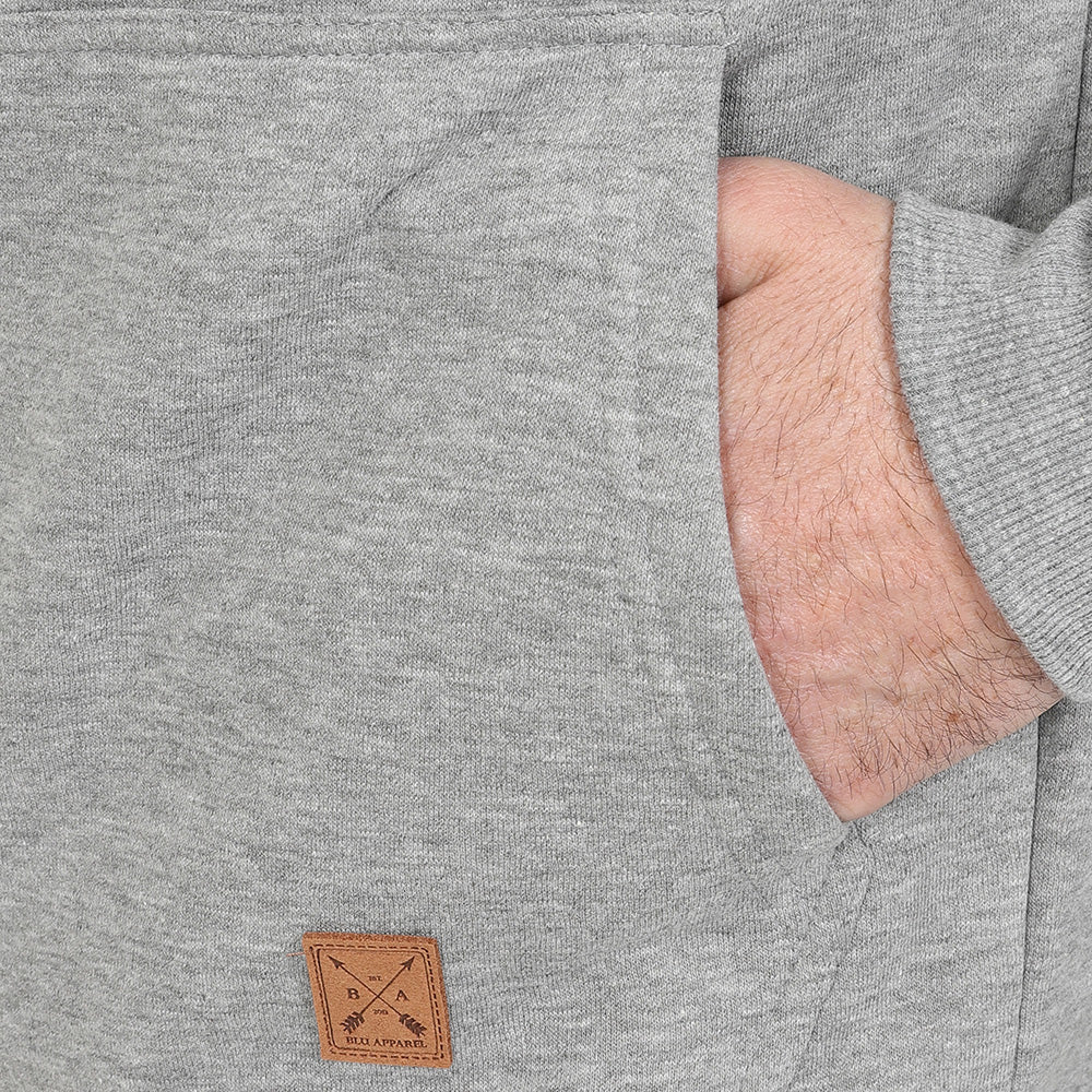 Men's Full Zip Fleece Hoodie - Charcoal