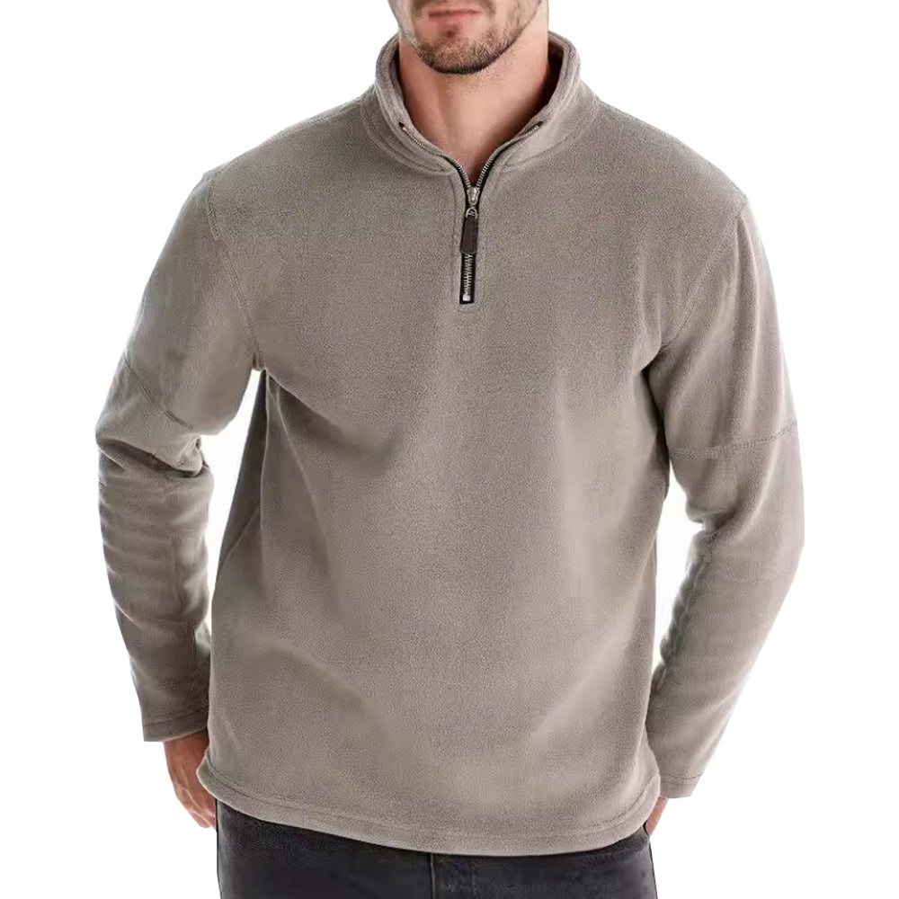 Mens 1/4 Zip Fleece Jumper - Grey