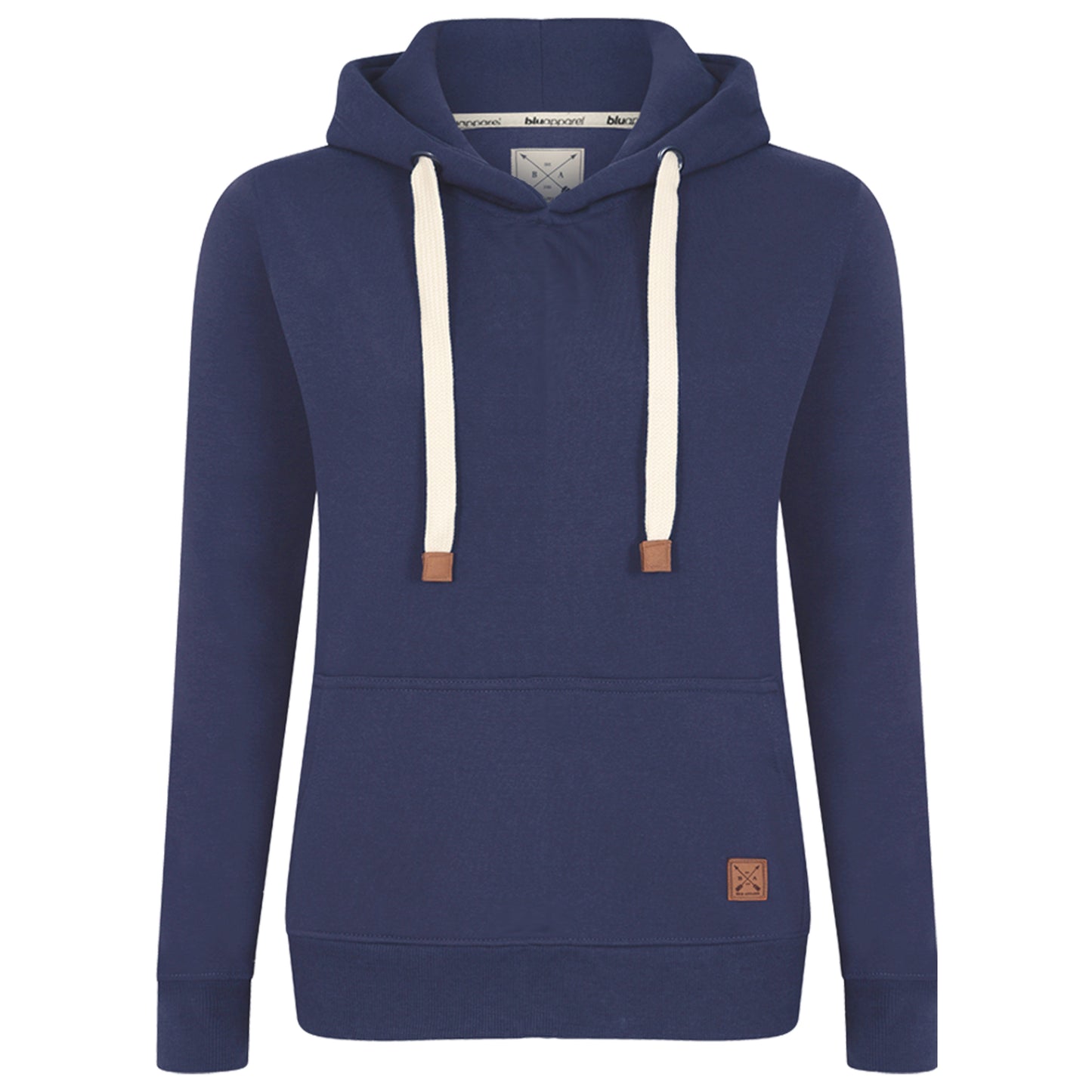 Ladies Fleece Lined Overhead Hoodie - Navy