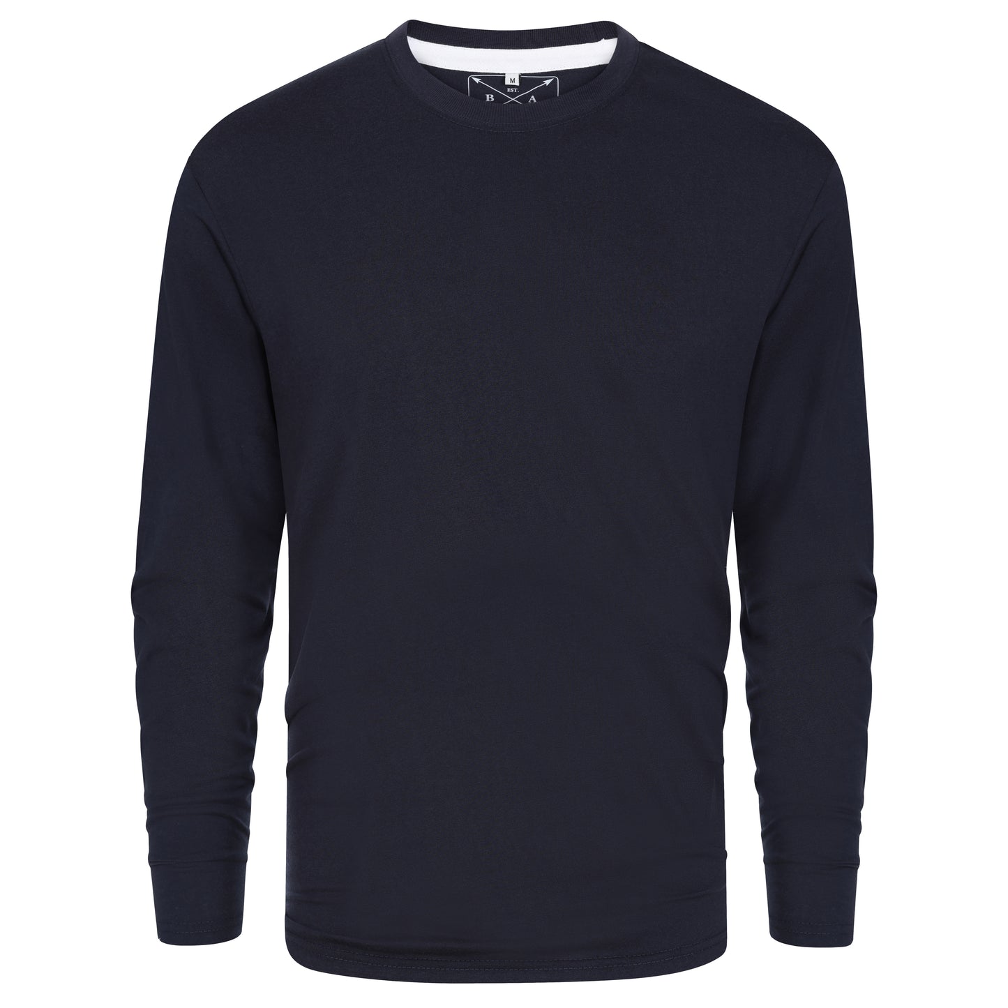 Men's 3 Pack Plain Long Sleeve Crew Neck T-Shirts