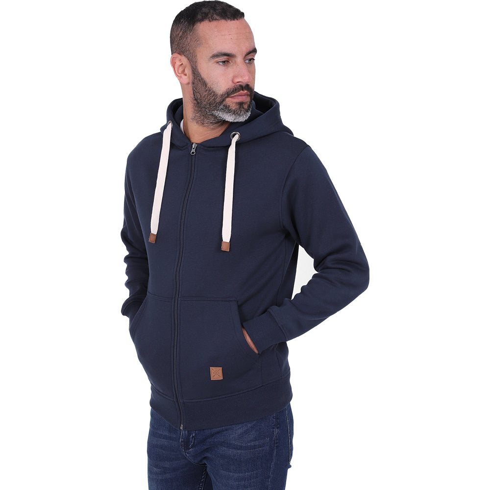 Men's Full Zip Fleece Hoodie - Navy