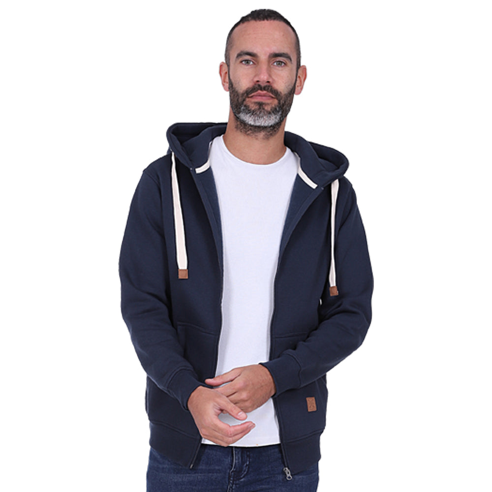 Men's Full Zip Fleece Hoodie - Navy