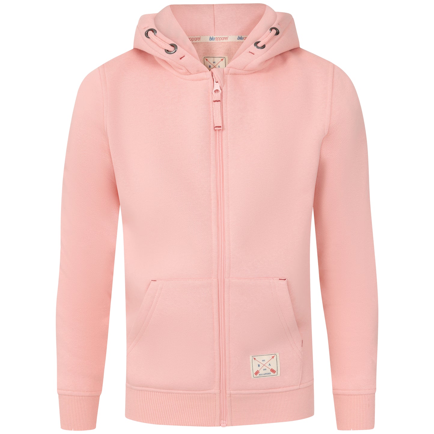 Kids Full Zip Fleece Lined Hoodie - Cobalt
