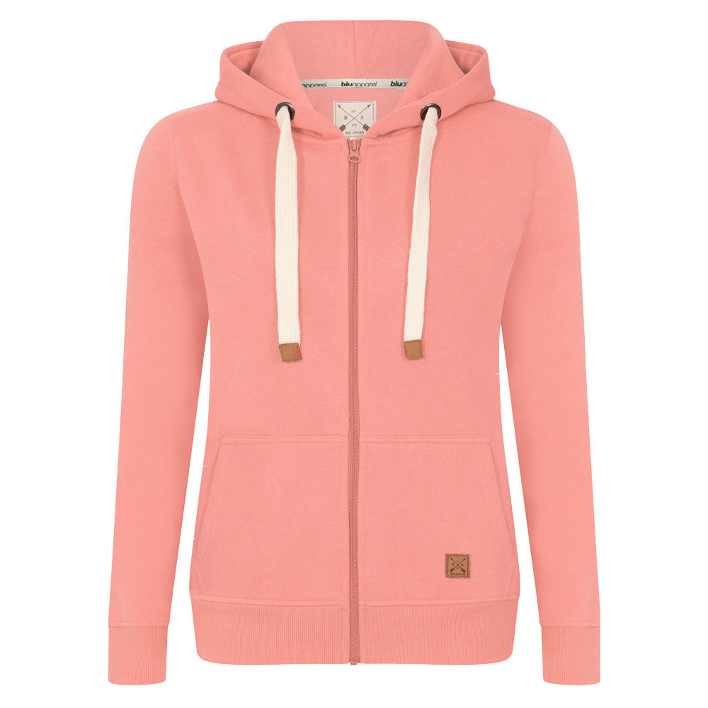 Ladies Fleece Lined Full Zip Hoodie - Charcoal