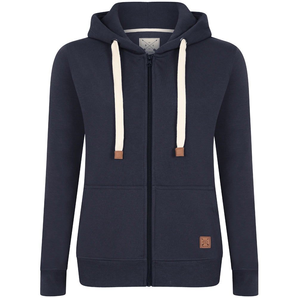 Ladies Fleece Lined Full Zip Hoodie - Charcoal