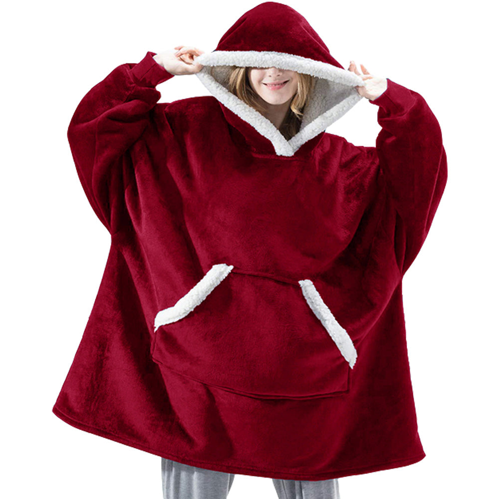 Oversized Hooded Blanket - Black