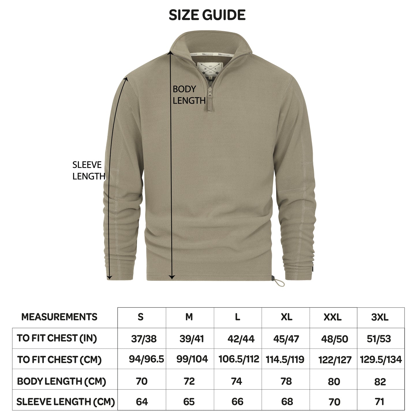 Mens 1/4 Zip Fleece Jumper - Navy