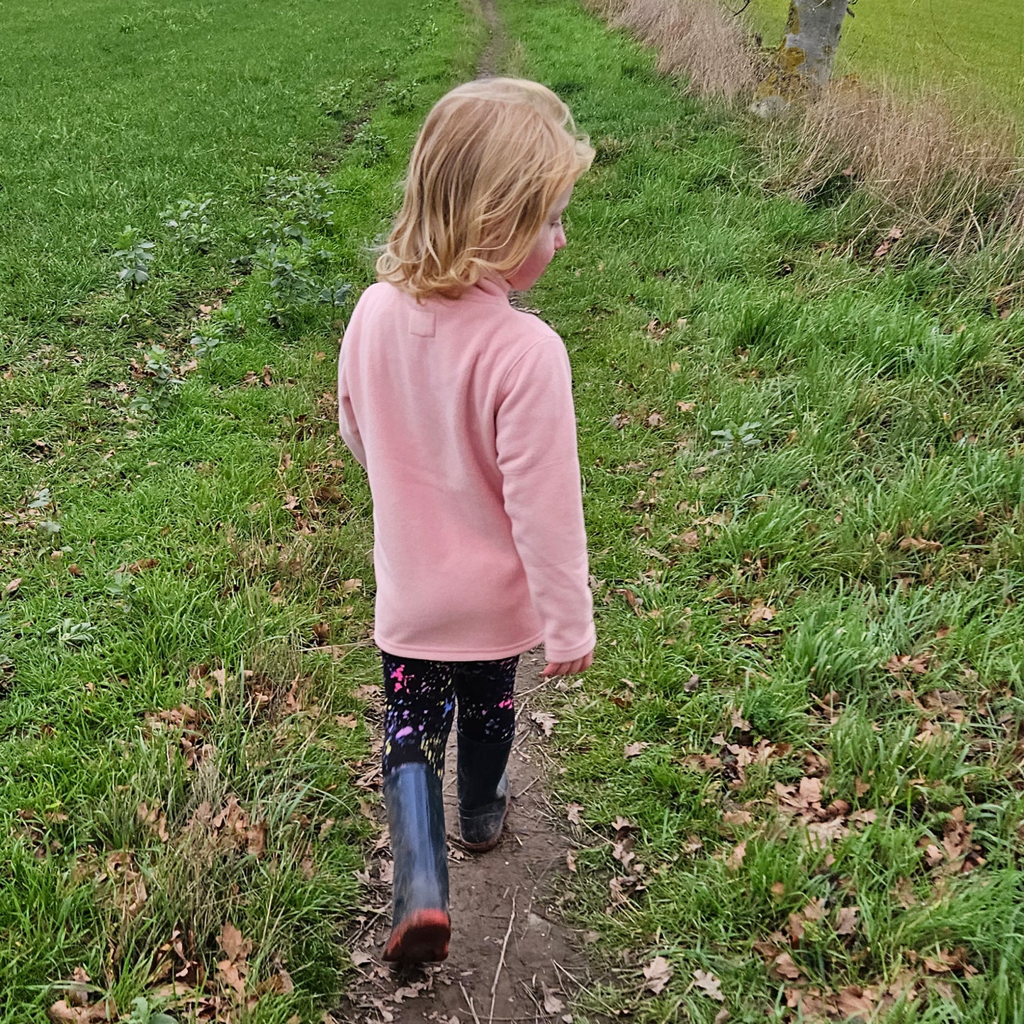 Kids 1/4 Zip Fleece Jumper - Pink