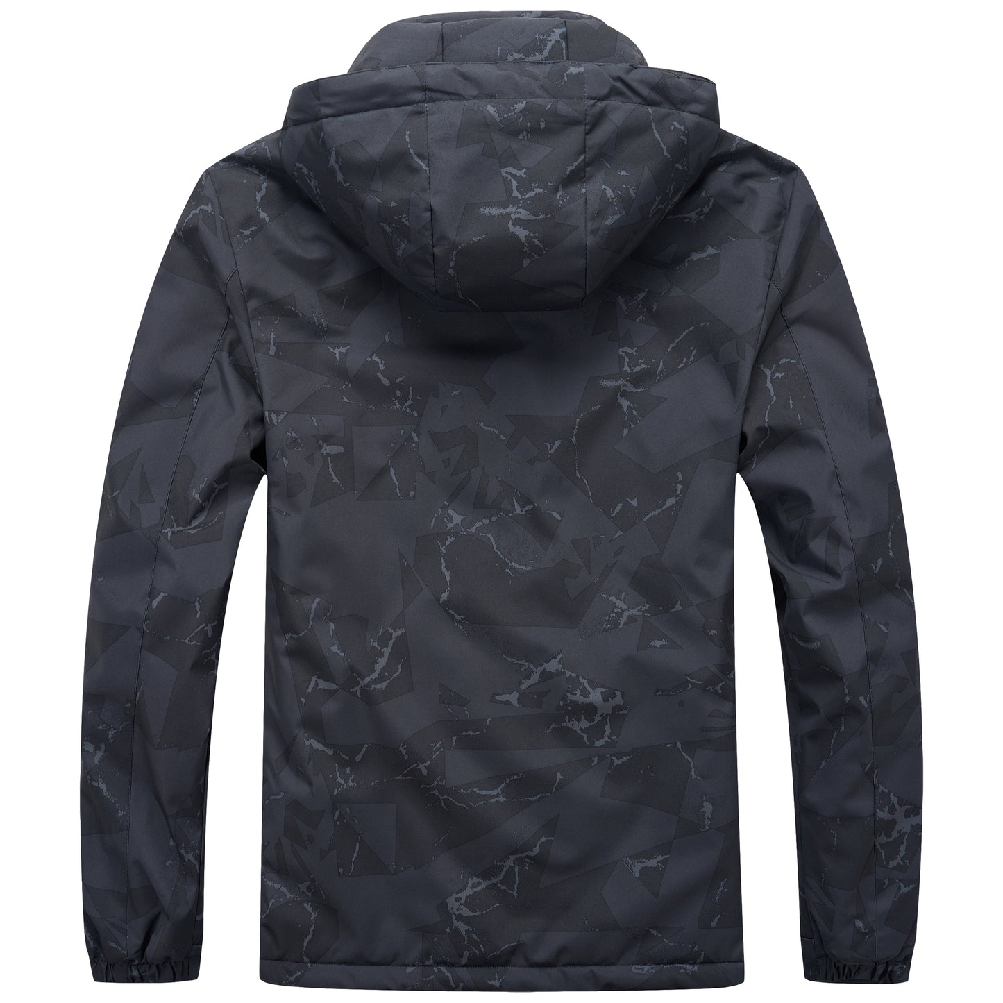 Men’s Padded Waterproof Camo Coat - Black