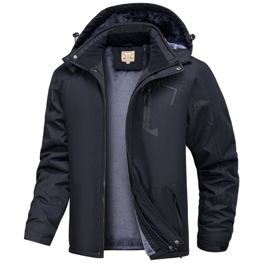 Men’s Fleece Lined Winter Coat - Black