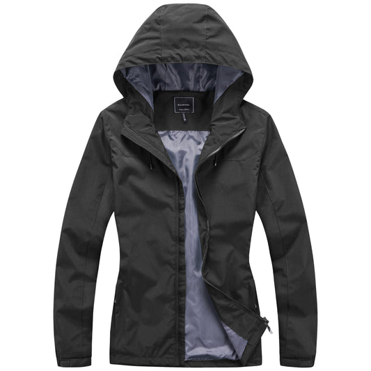 Ladies Waterproof Rain Jacket - Black