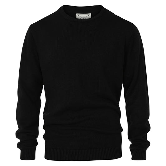 Men's Premium Knitted Crew Neck Jumper - Black