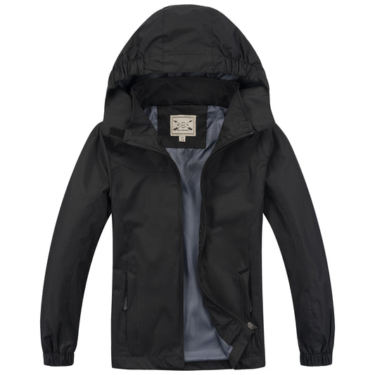 Kids Waterproof Rain Jacket - Black