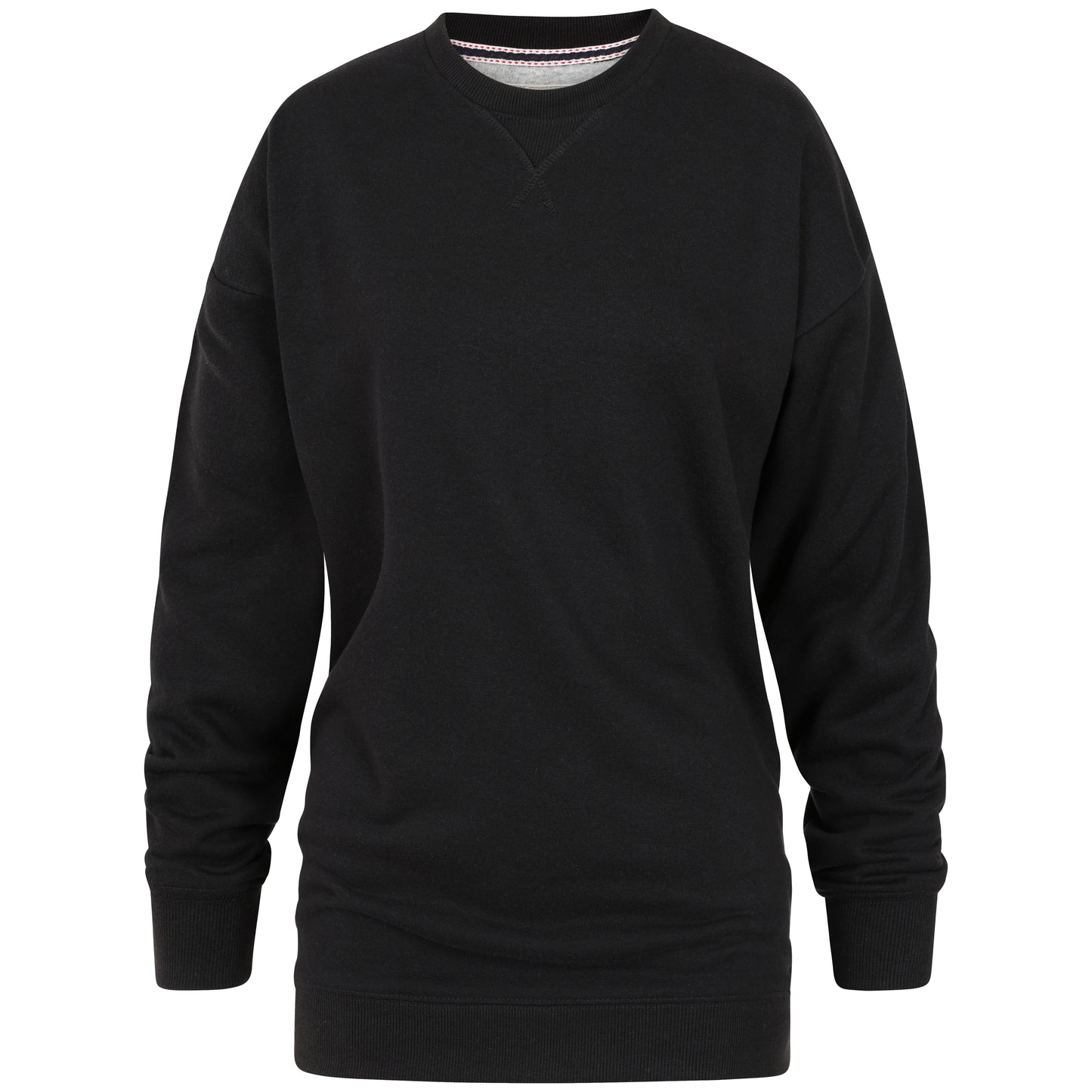 Ladies Oversized Crew Neck Sweater - Black