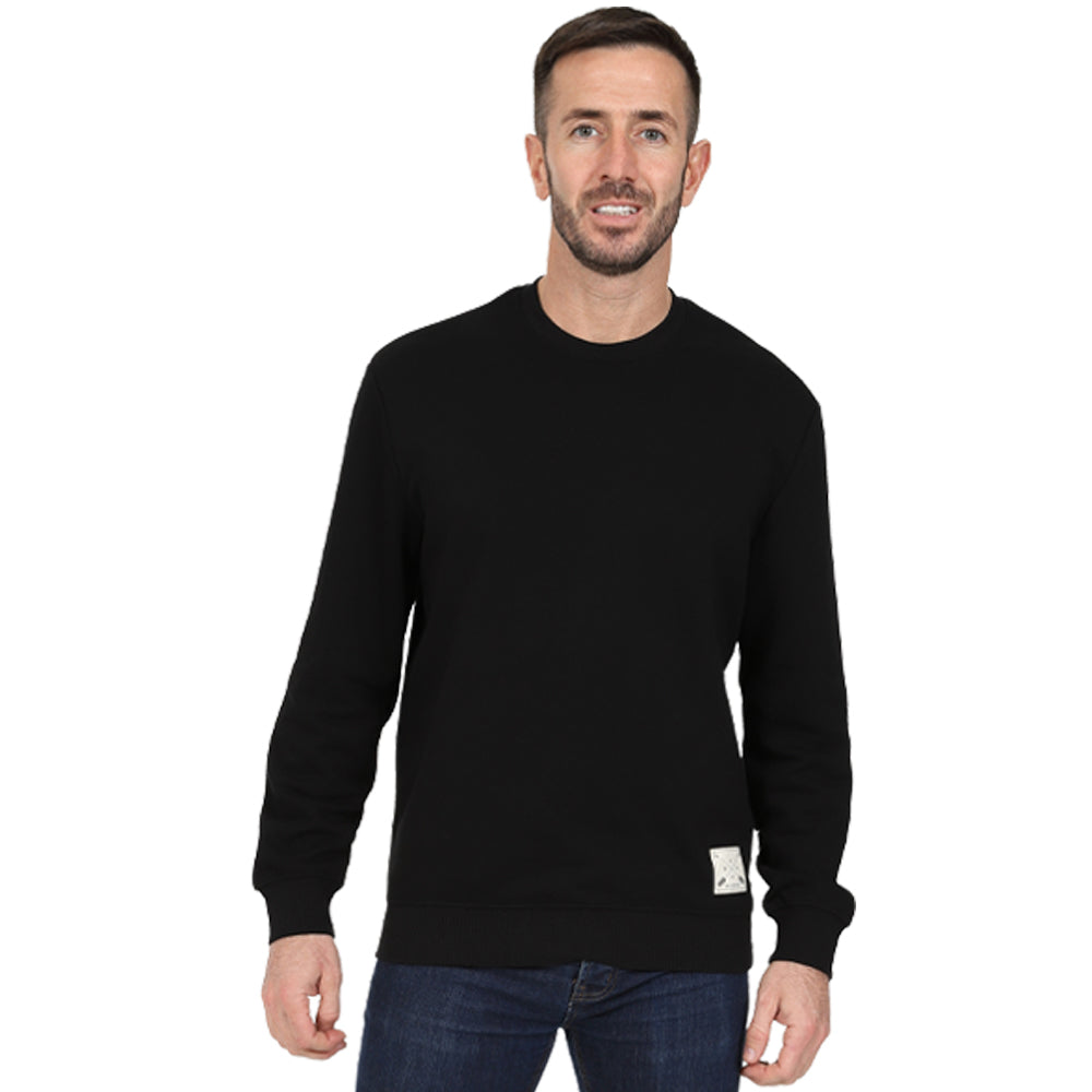 Men s Premium Cotton Crew Neck Sweater Black