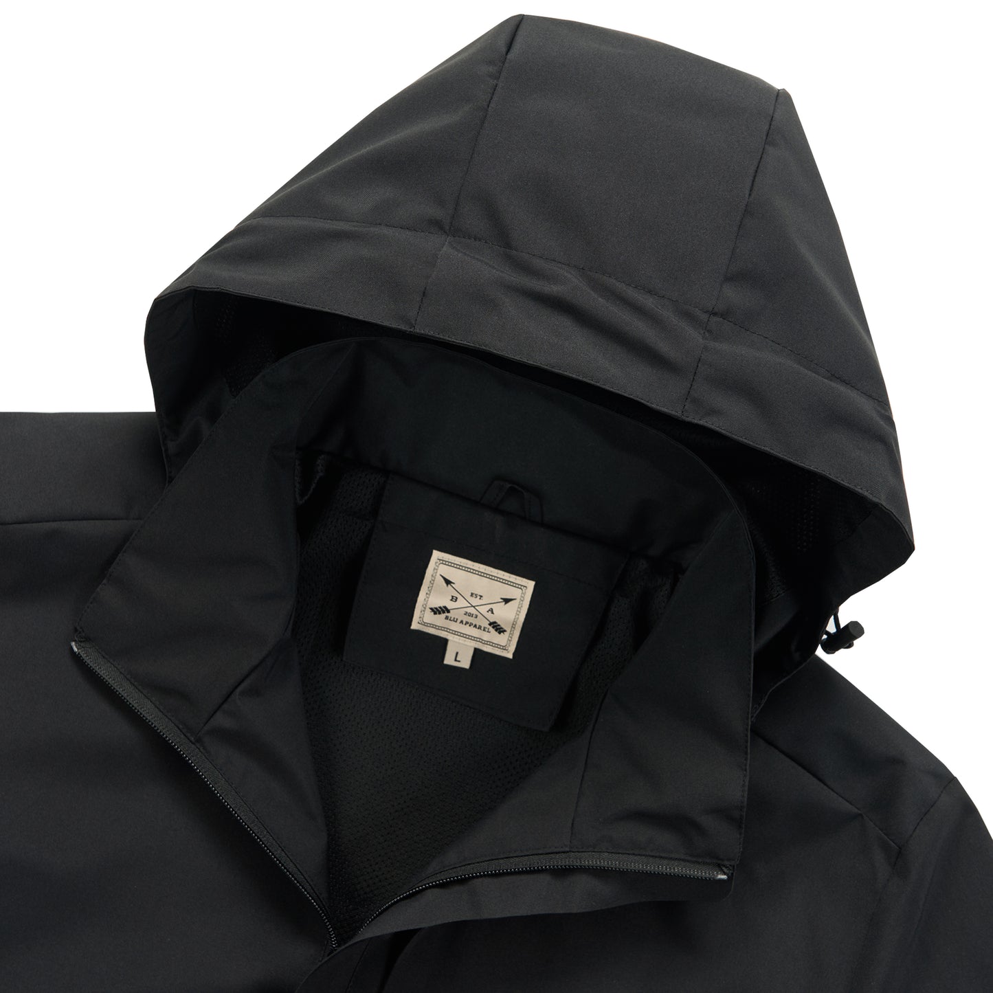 Men's Mesh Lined Rain Jacket - Black