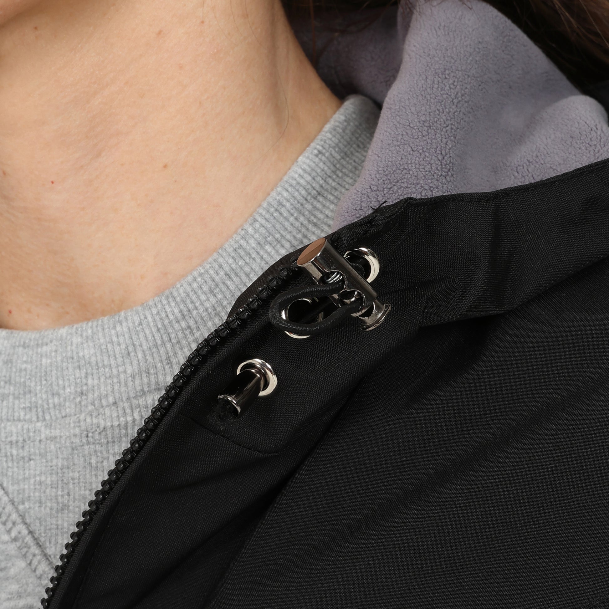 Ladies Fleece Lined Rain Jacket - Black - Blu Apparel