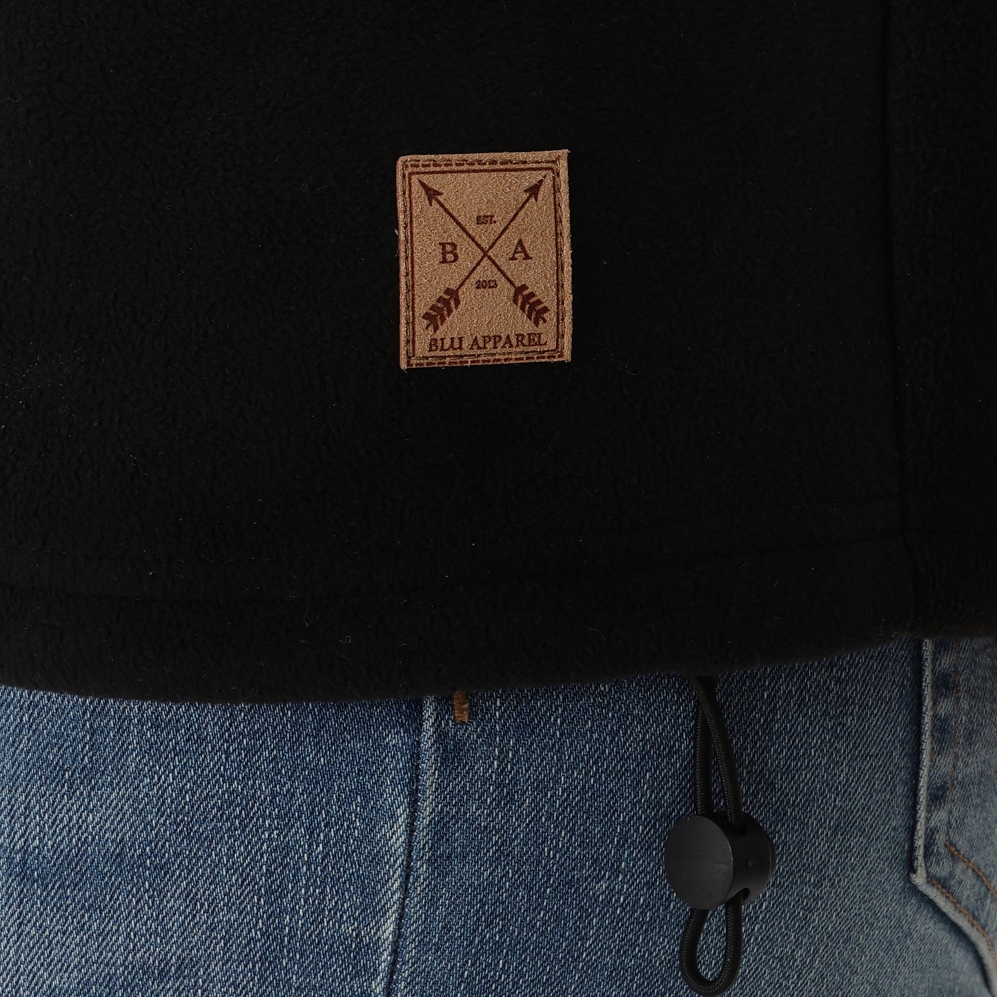 Ladies 1/4 Zip Fleece Jumper - Black