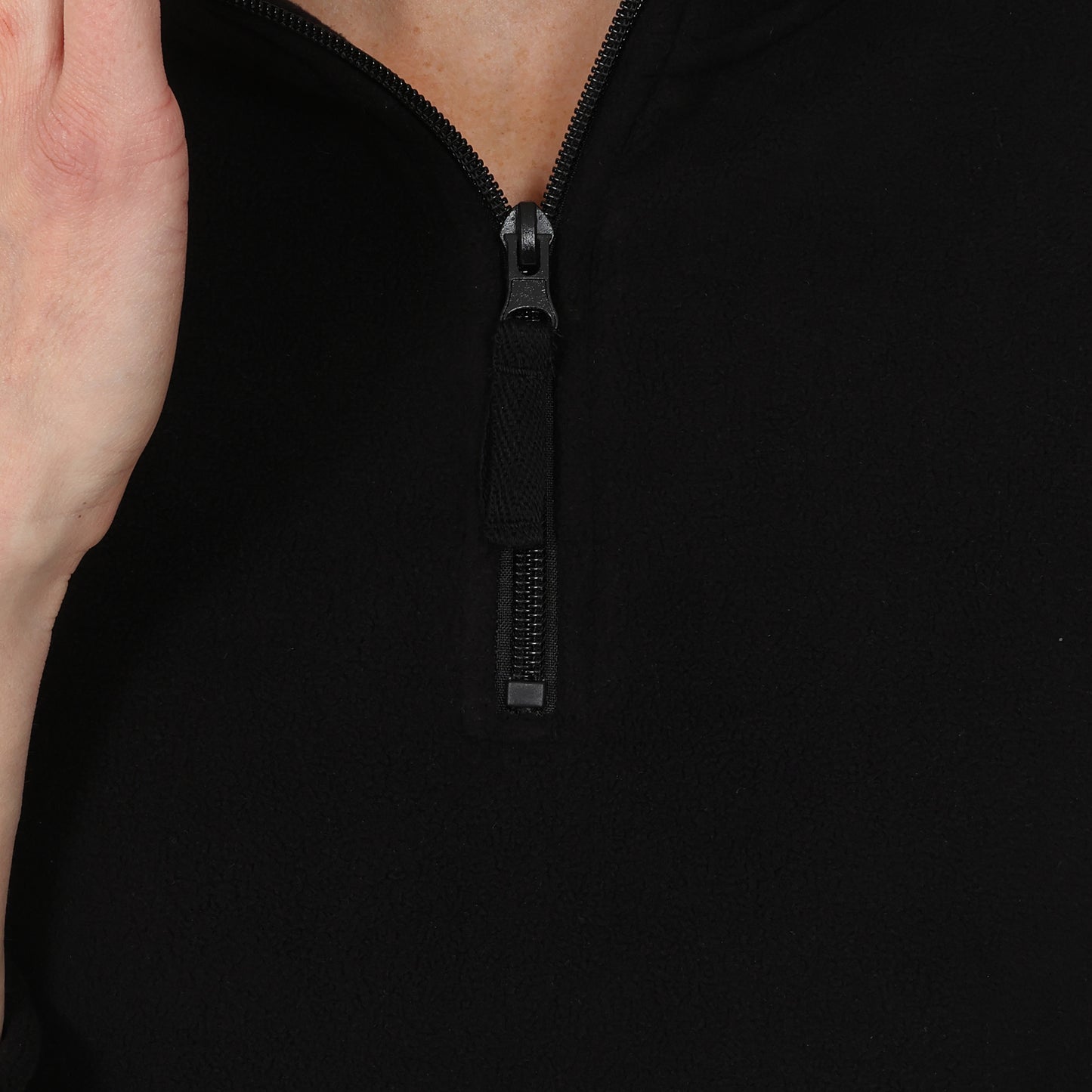 Ladies 1/4 Zip Fleece Jumper - Black