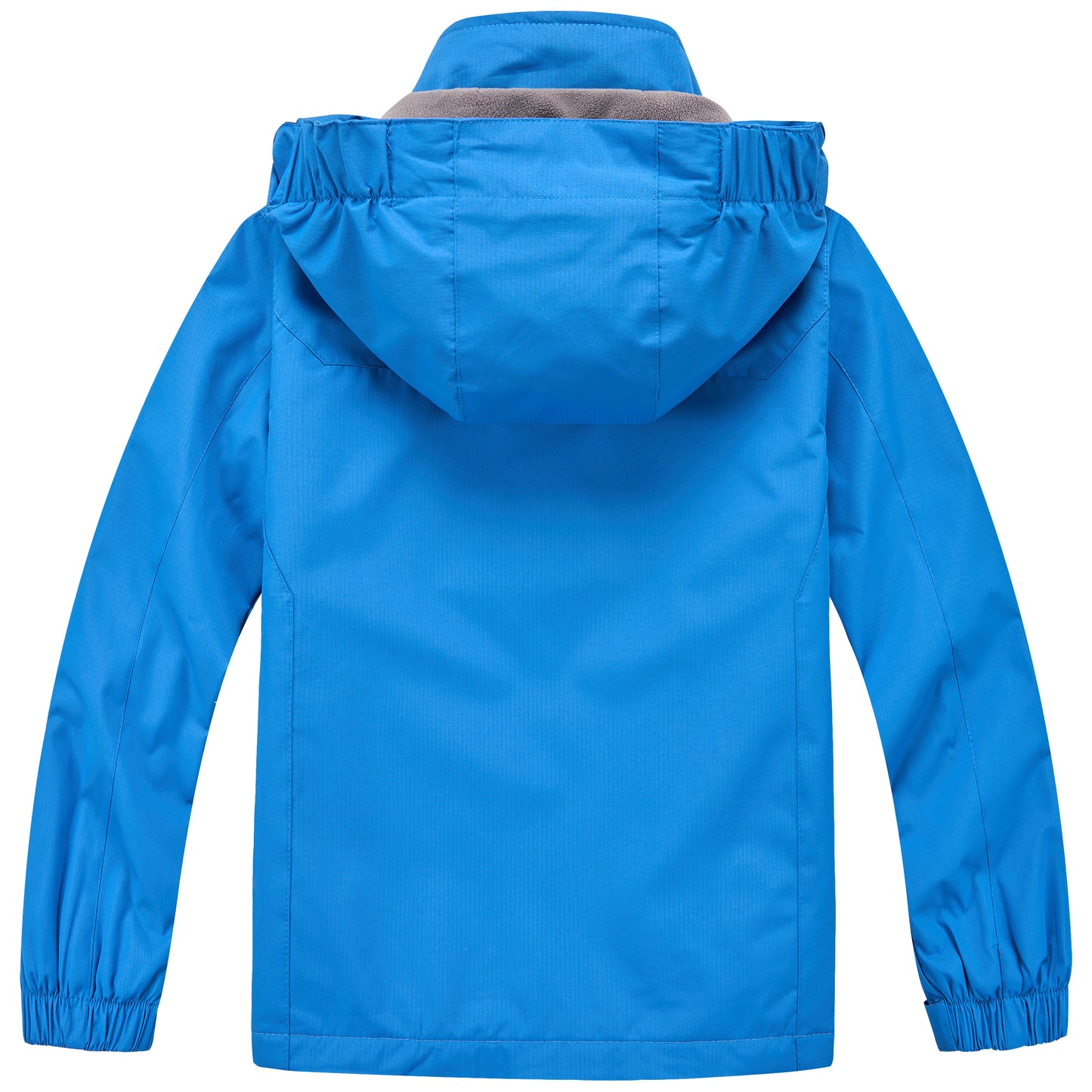 Kids Fleece Lined Waterproof Rain Jacket - Black