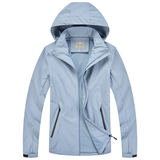 Ladies Mesh Lined Rain Jacket - Smokey Blue
