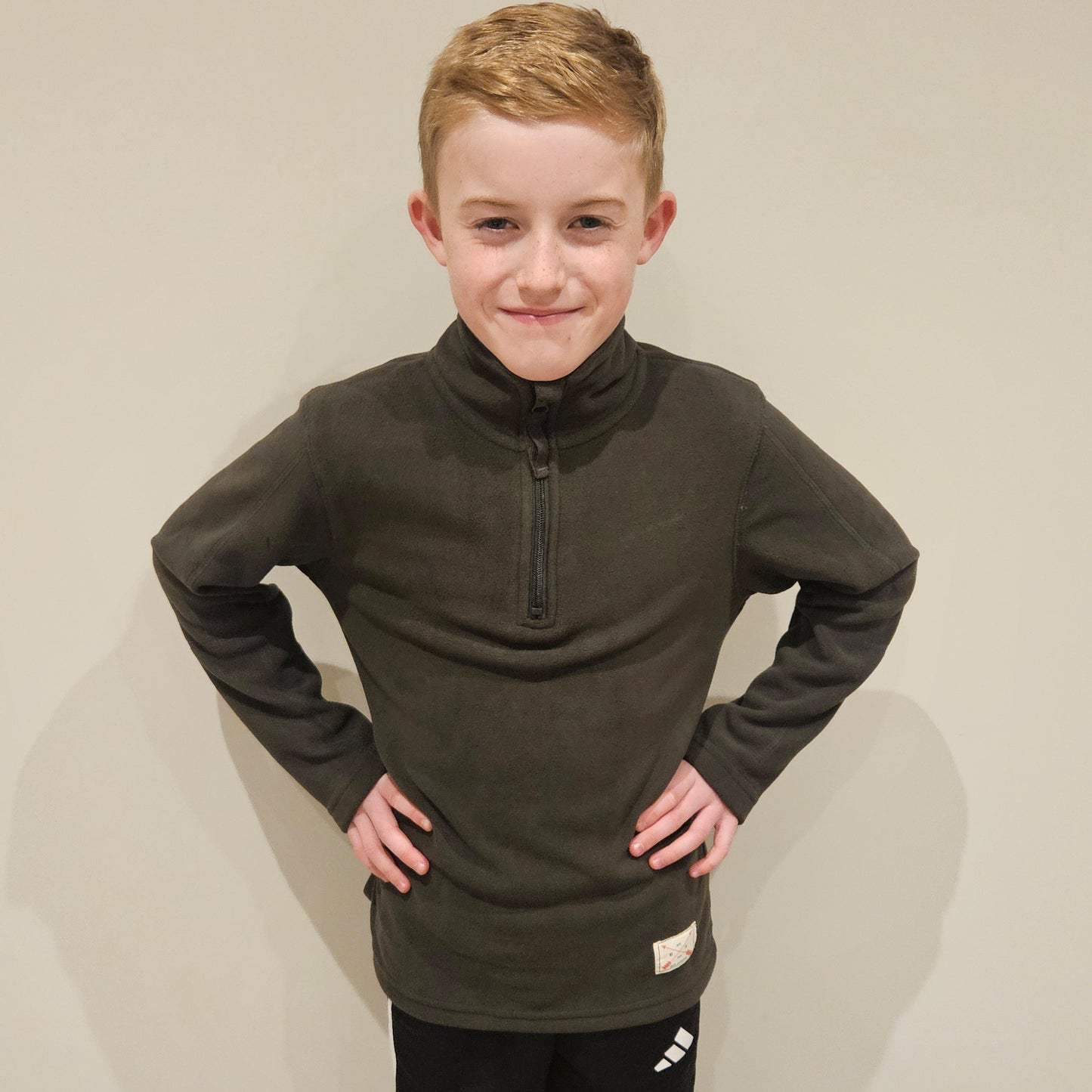 Kids 1/4 Zip Fleece Jumper - Charcoal