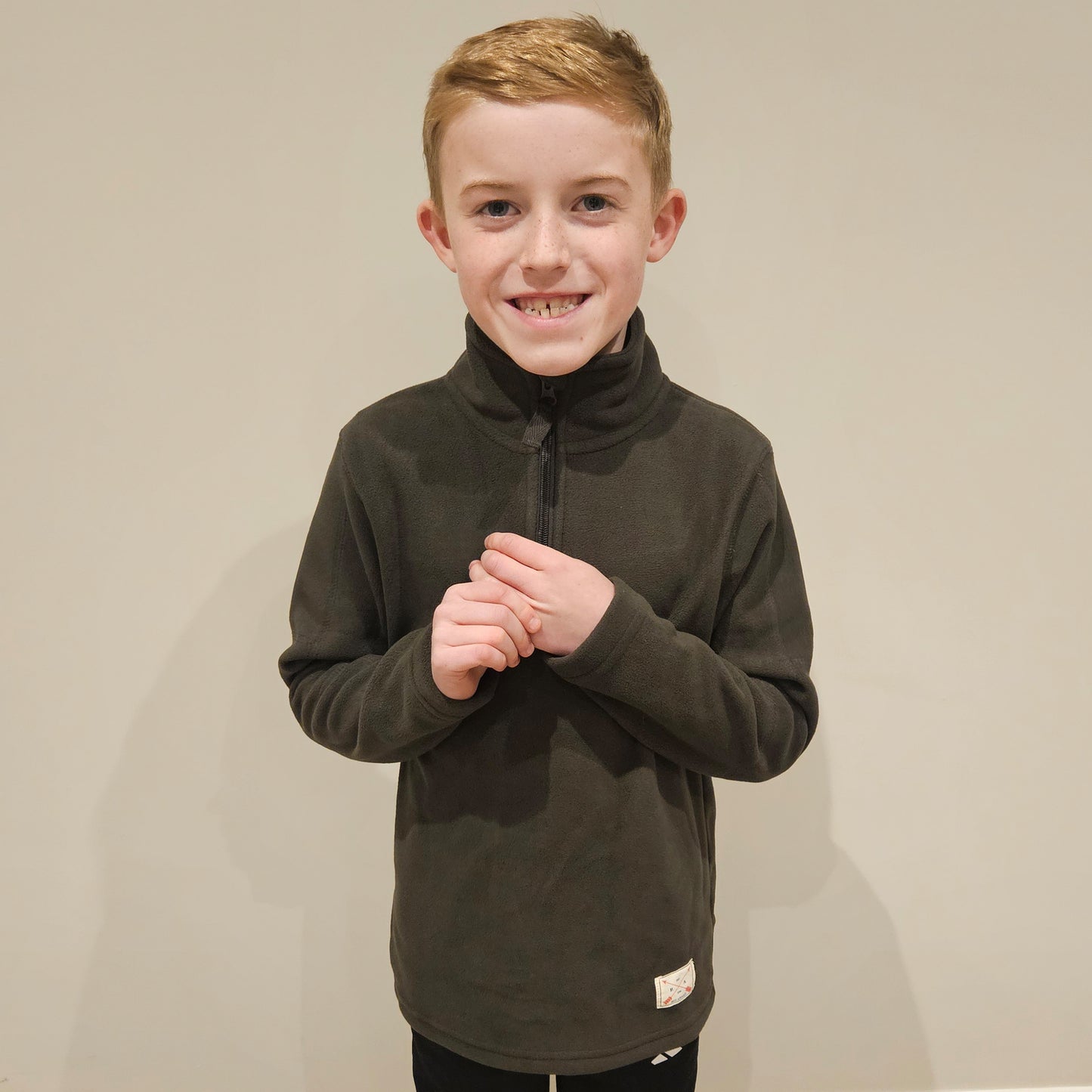 Kids 1/4 Zip Fleece Jumper - Black