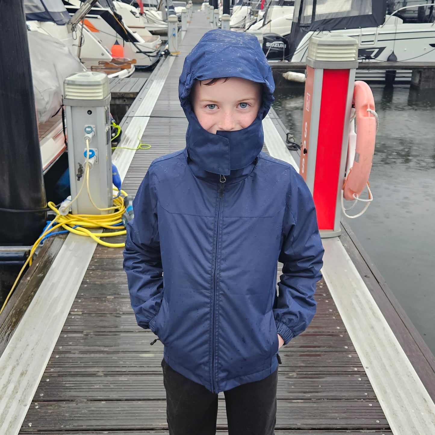 Kids Waterproof Rain Jacket - Navy