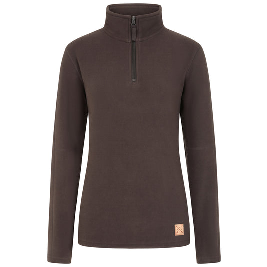 Ladies 1/4 Zip Fleece Jumper - Charcoal