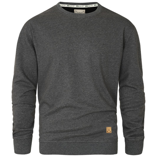 Men's Fleece Lined Crew Sweater - Charcoal Marl