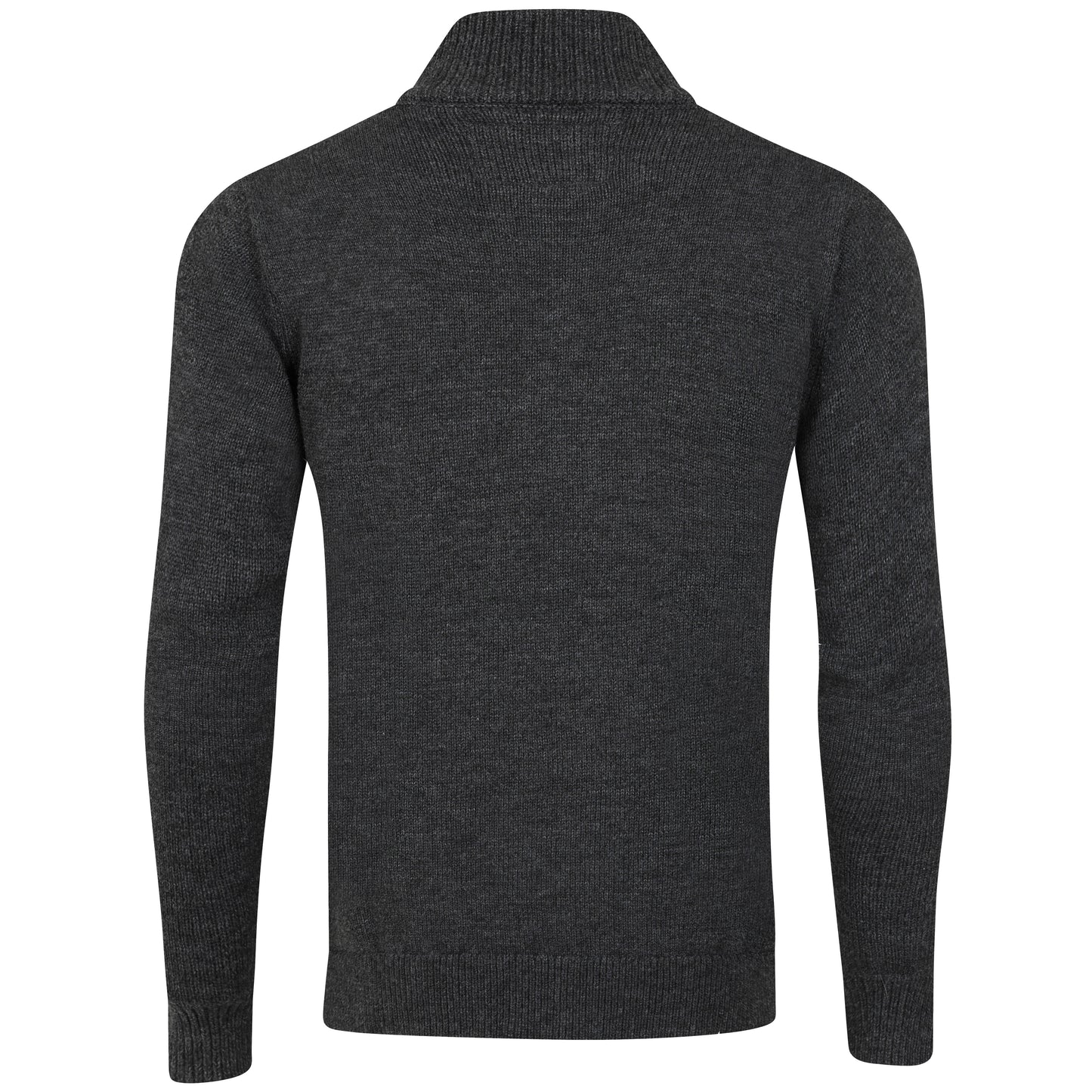 Mens 1/4 Zip Knitted Jumper - Charcoal