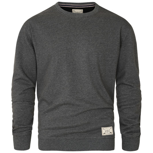 Men's Premium Cotton Crew Neck Sweater - Charcoal Marl