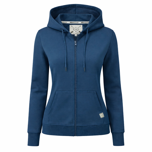 Ladies Mid-Weight Full Zip Hoodie - Petrol