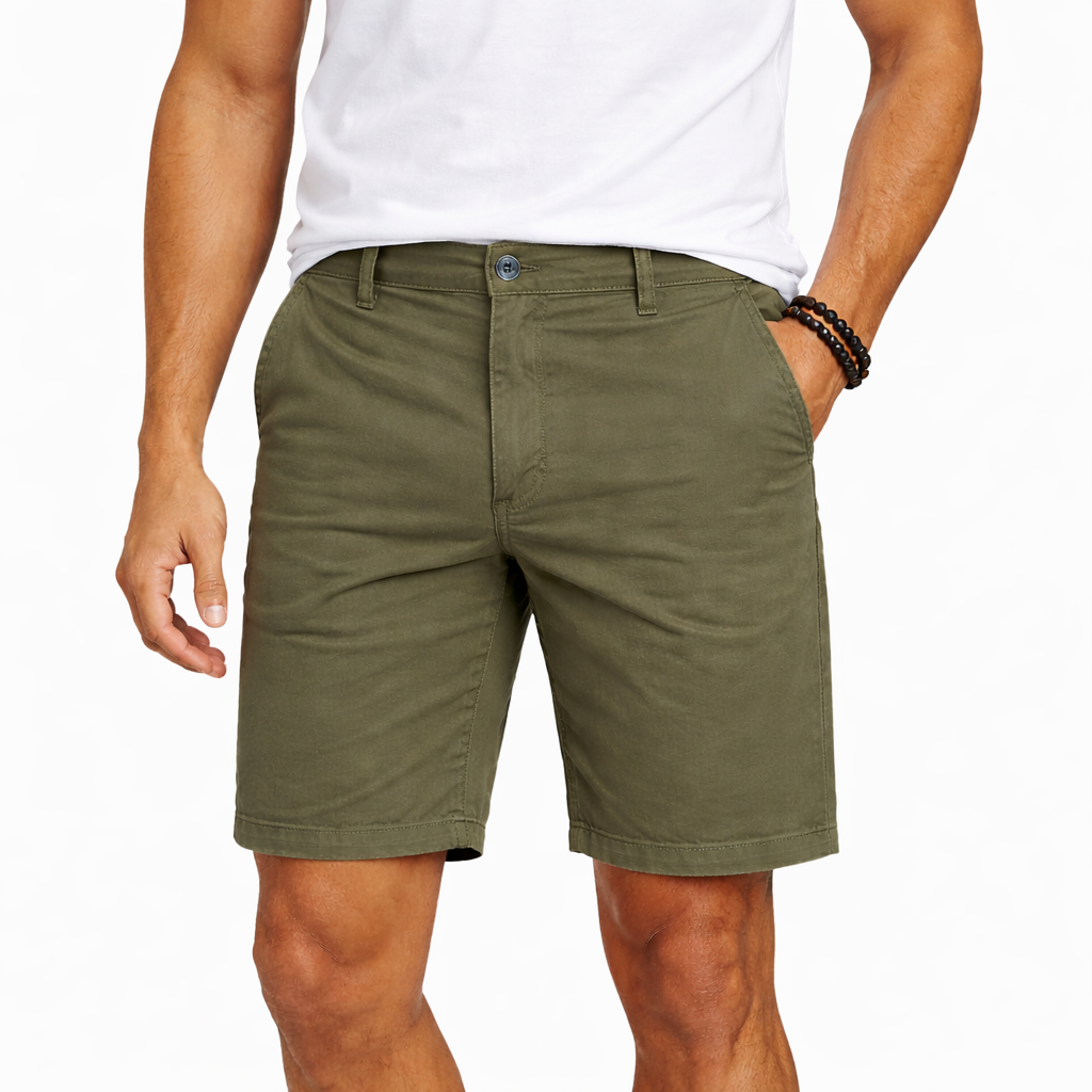 Men's Cotton Stretch Chino Shorts - Khaki