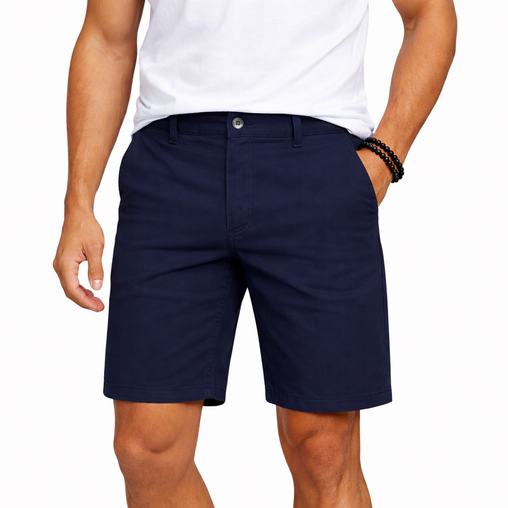 Men's Cotton Stretch Chino Shorts - Navy