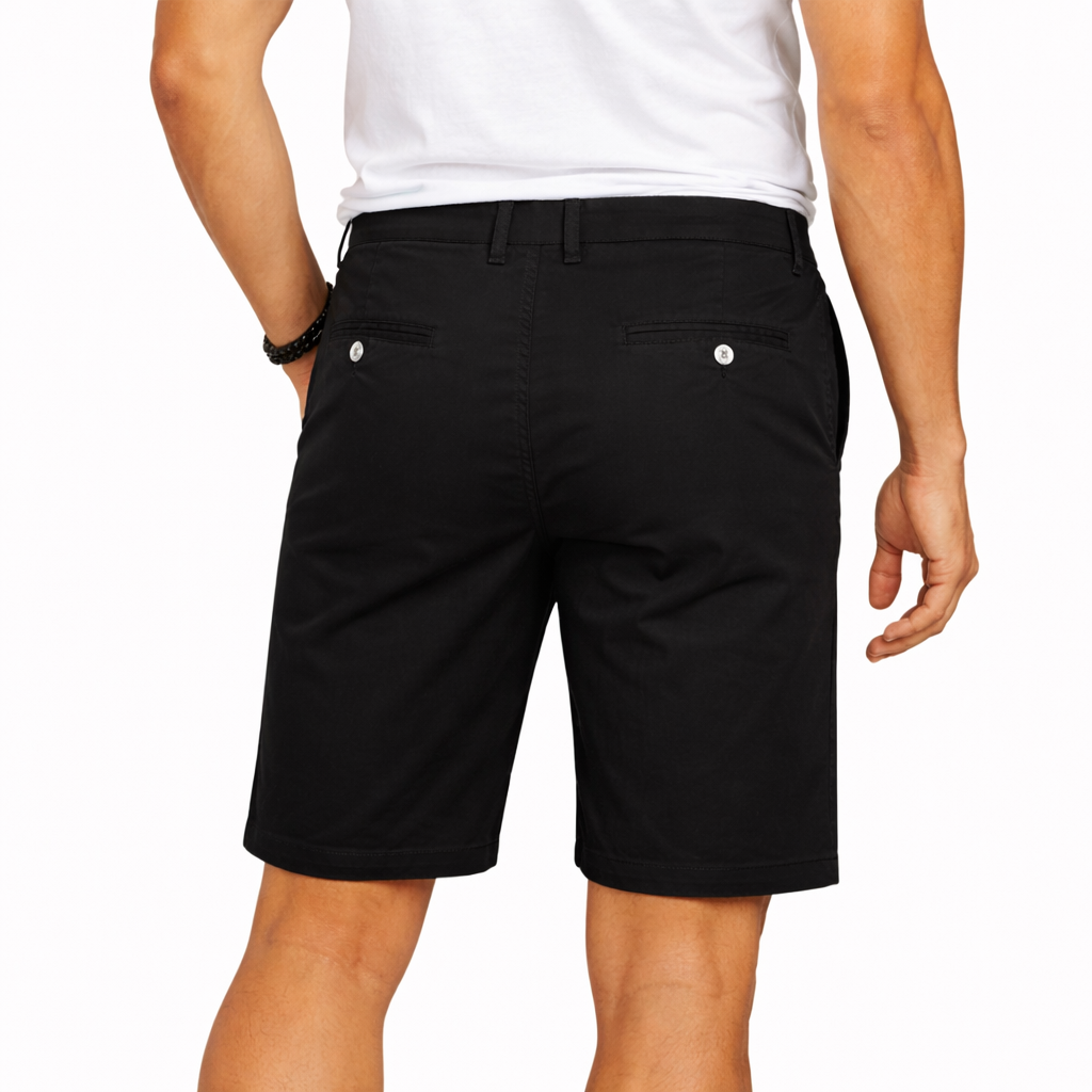 Men's Cotton Stretch Chino Shorts - Black