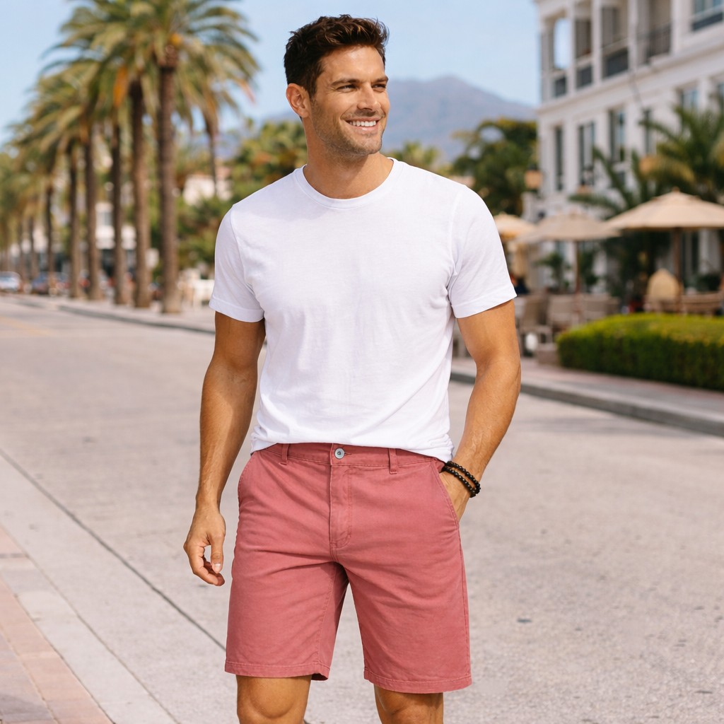 Men's Cotton Stretch Chino Shorts - Mulberry
