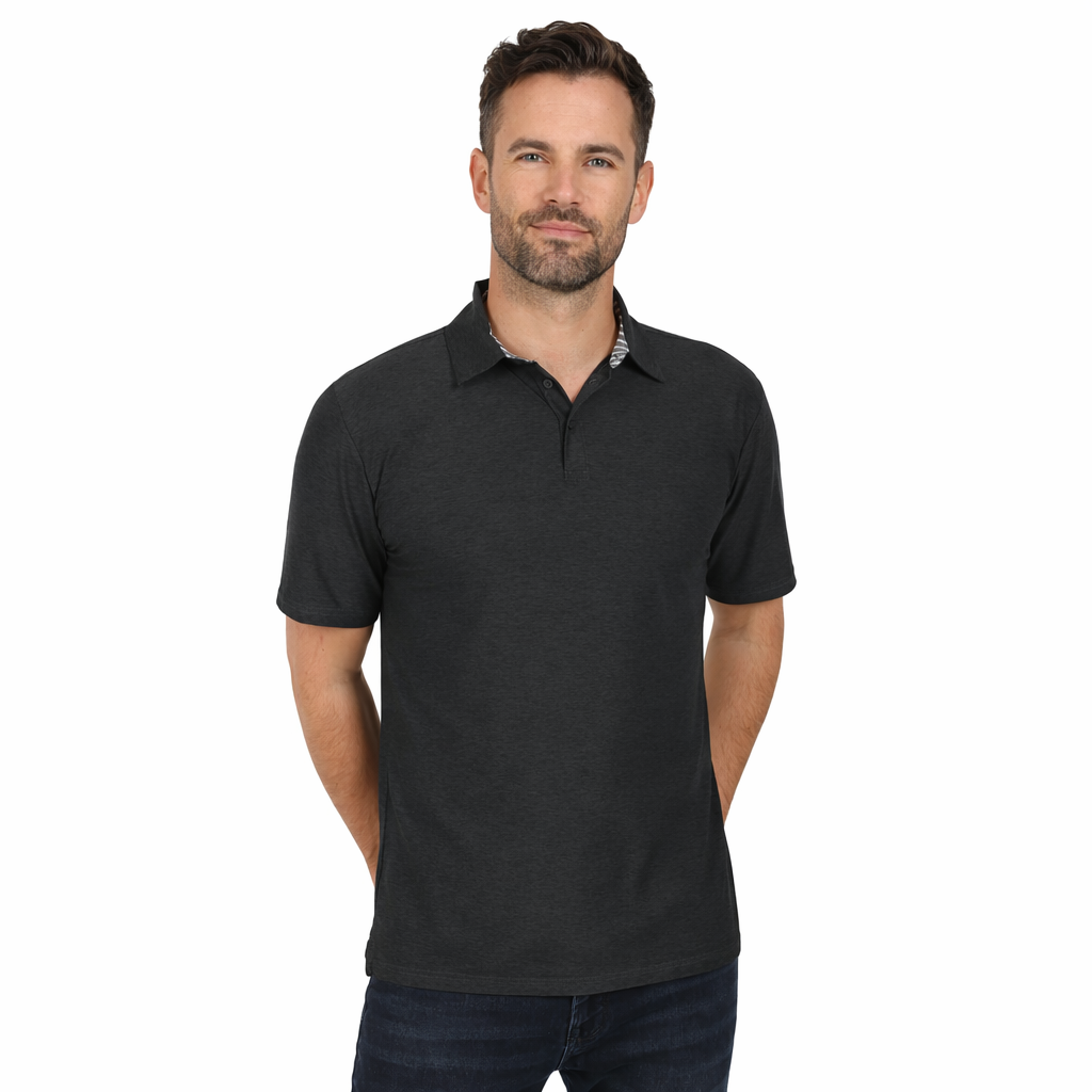 Men's Dry Fit Golf Polo - Black Marl