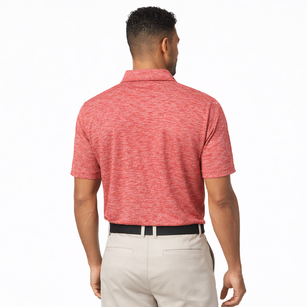 Men's Dry Fit Golf Polo - Red Marl