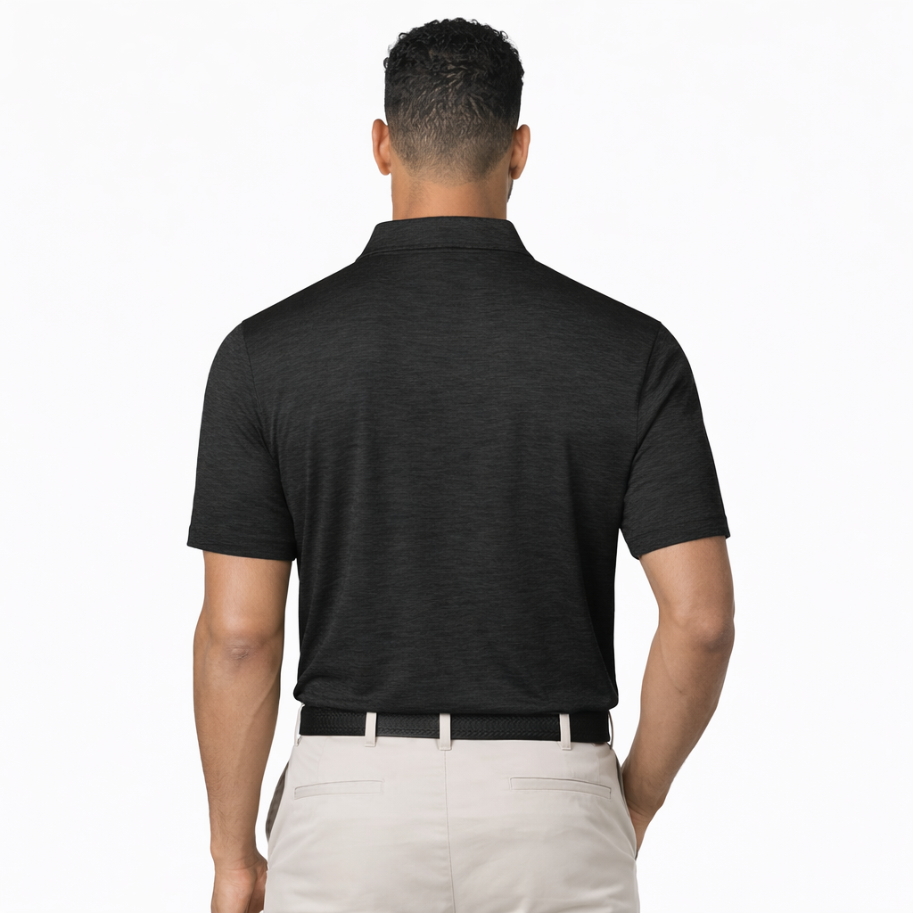 Men's Dry Fit Golf Polo - Black Marl