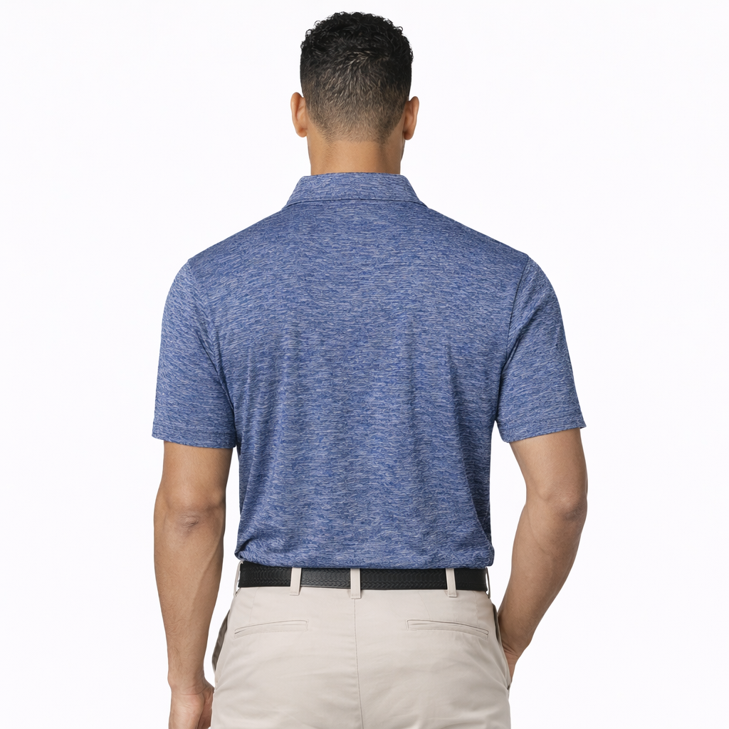 Men's Dry Fit Golf Polo - Navy Marl