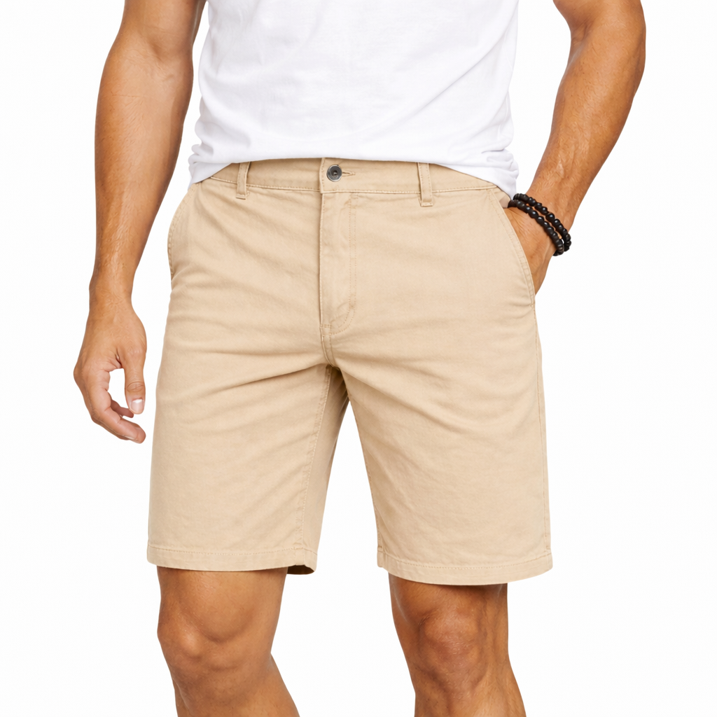 Men's Cotton Stretch Chino Shorts - Sand
