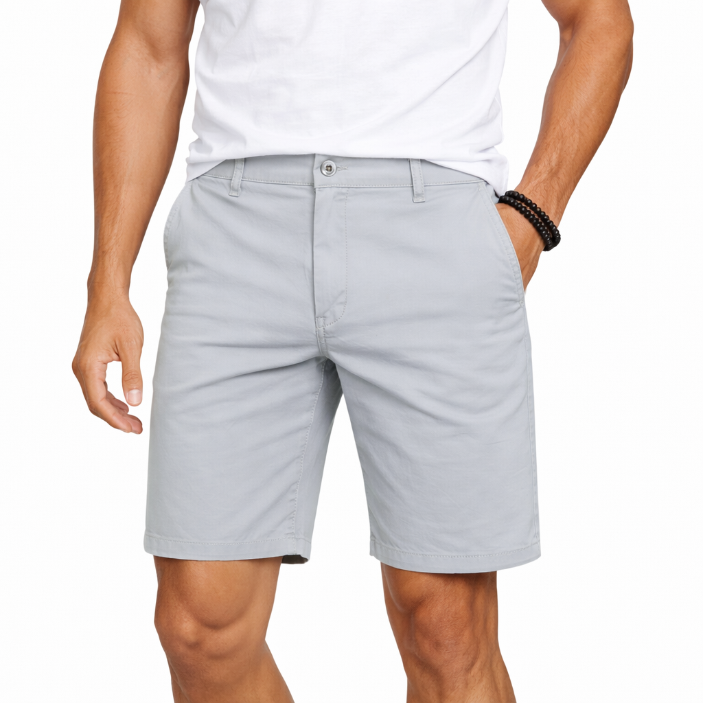 Men's Cotton Stretch Chino Shorts - Grey