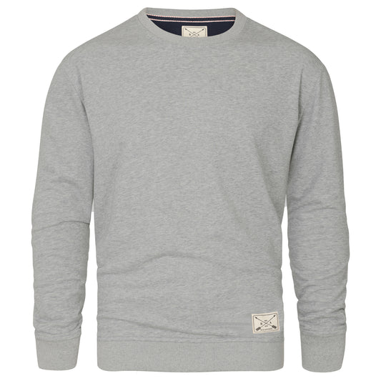 Men's Premium Cotton Crew Neck Sweater - Grey Marl