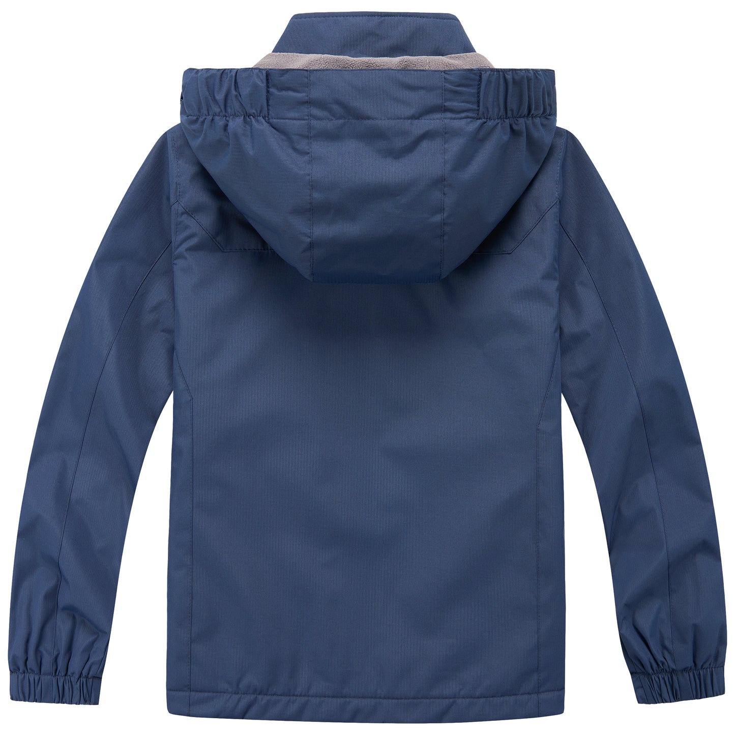 Kids Fleece Lined Waterproof Rain Jacket - Black