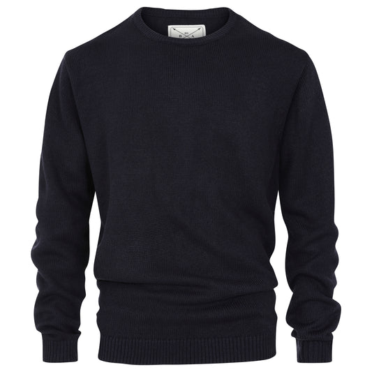 Men's Premium Knitted Crew Neck Jumper - Navy